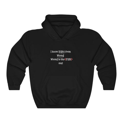 I know right from wrong. Wrong is the FUN one Unisex Hoodie