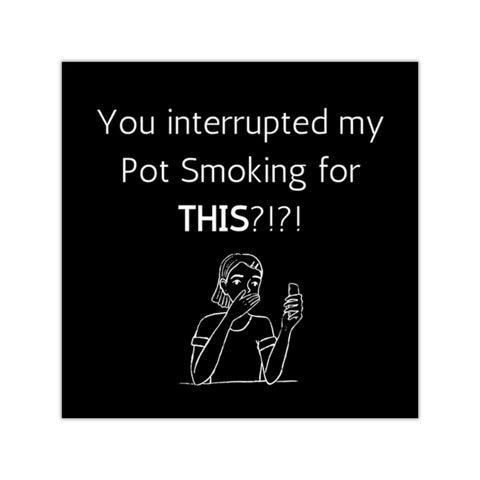 You interrupted my pot smoking for this Square Vinyl Stickers